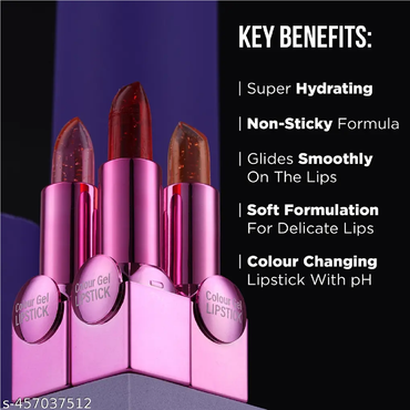 Colour Gel Lipstick | Super Hydrating | Soft Formulation for Delicate Lips | PH Colour-Changing