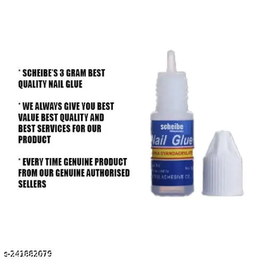 Scheibe 100 pcs White Nails, 100 pcs Transparent Nails and 1 pcs Nail Glue Multicolor