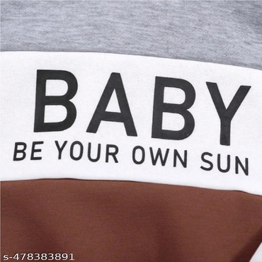 Brown Printed Cotton T-Shirt And Pant For Kids