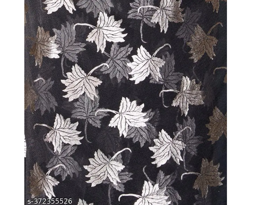 Black Foil Printed Chiffon Bollywood Saree With Blouse