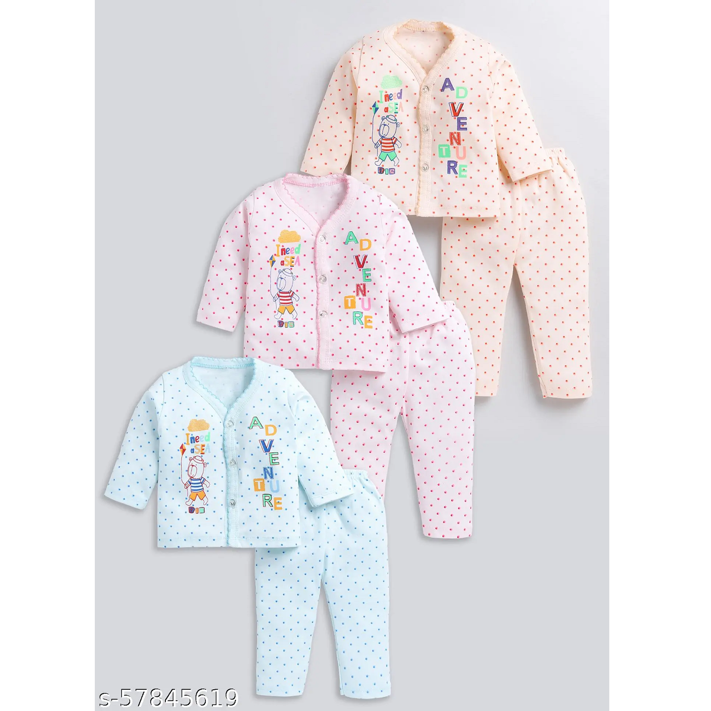 Multicolor Printed Cotton Kids Night Suits