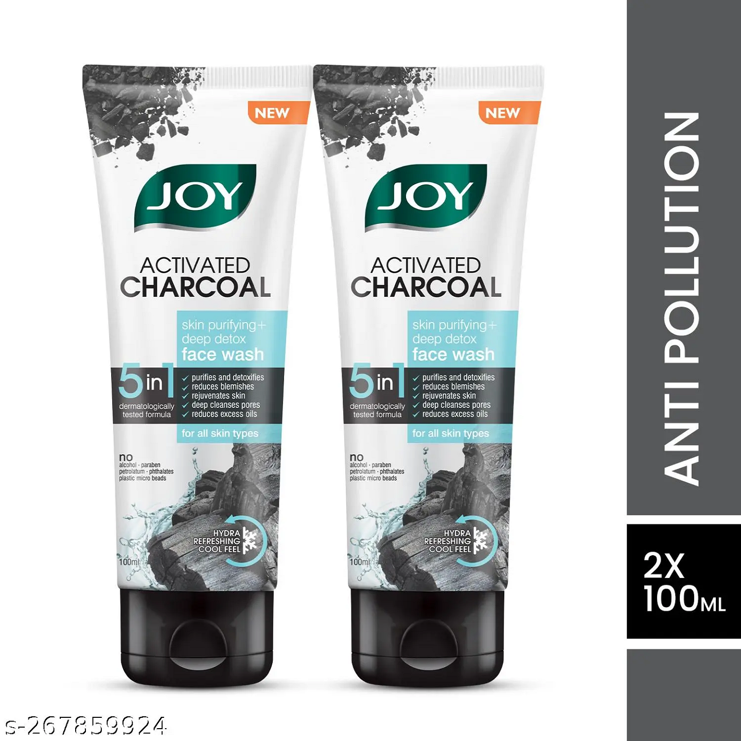 Joy Activated Charcoal Skin Purifying+Deep Detox Face Wash (200 ml)