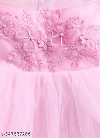 Baby Pink Embellished Net baby girl clothes