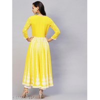 Yellow Chikankari Georgette Straight Kurta Pant Set