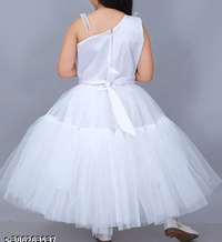 White Ruffle Net Girl Frock