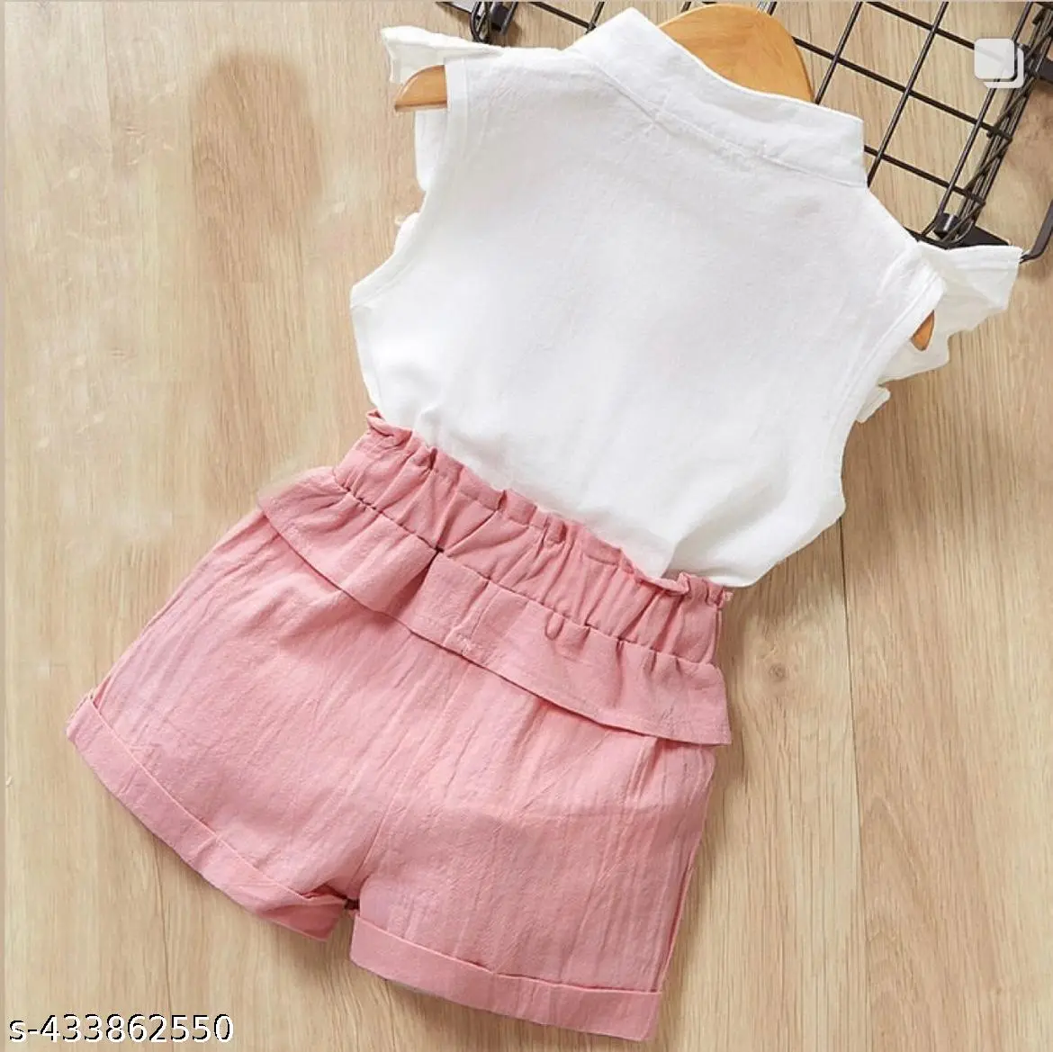 White Pink Embroidered Cotton Polyester Girls Dresses