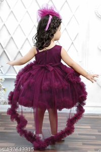 Purple Ruffle Net Girl Frock