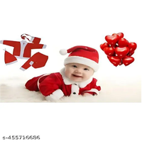 Red Plain Cotton Christmas Dress For kids