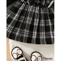 Black Checked Crepe Baby Dress