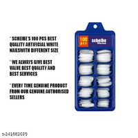 Scheibe 100 pcs White Nails, 100 pcs Transparent Nails and 1 pcs Nail Glue Multicolor
