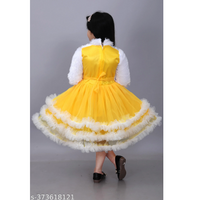 Yellow Ribbon Net Baby Girl Frock