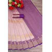 Purple Solid Banarasi Silk Saree Wtih Blouse